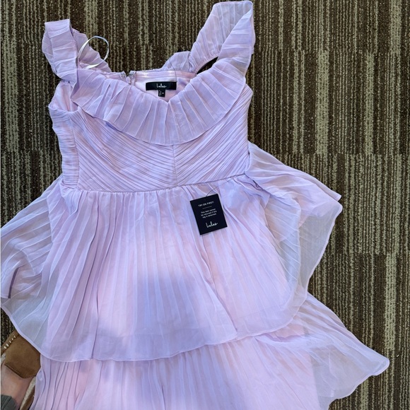 Lavender  Off-Shoulder ruffled Tiered maxi dress NWT - Picture 3 of 3